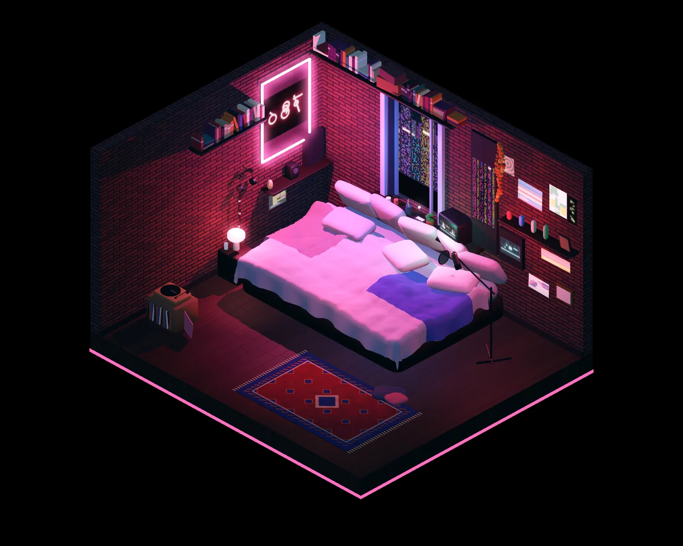 Flat 309 in isometric 3D. The most famous voice in the city for a decade, and almost nobody knew his face.
